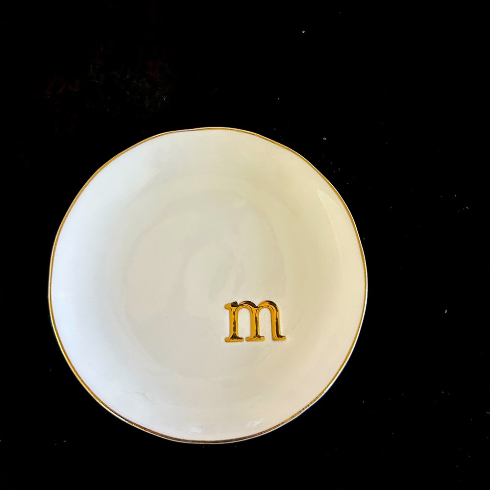 New ring dish with letter m
